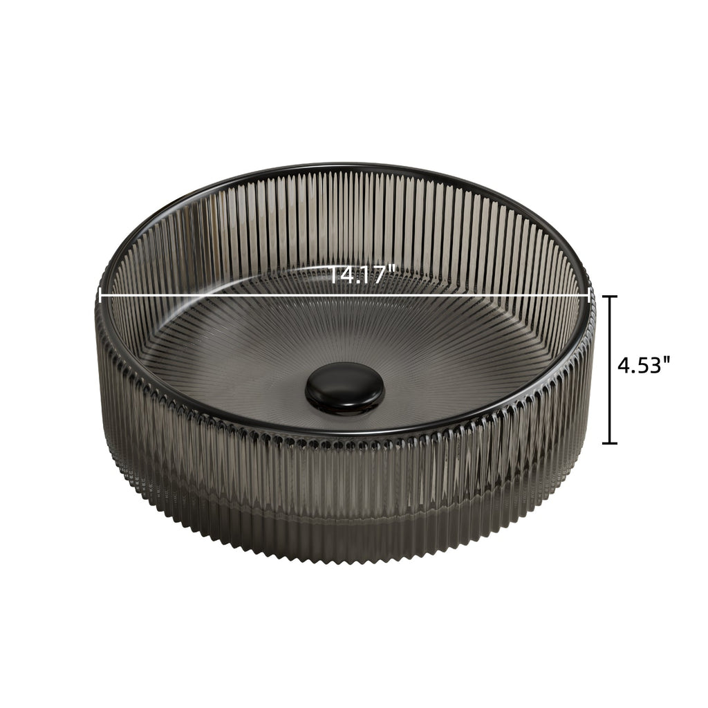 Sonny 14'' Bathroom Round Crystal Glass Sink