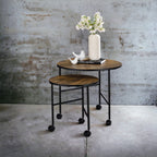 Oblis Vintage Nesting Tables with Metal Tripod Legs – Set of 2