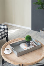 Decorative Galvanized Nesting Trays with Rustic Design - Gray