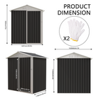 Metal Outdoor Storage Shed with Hinge Door - Grey