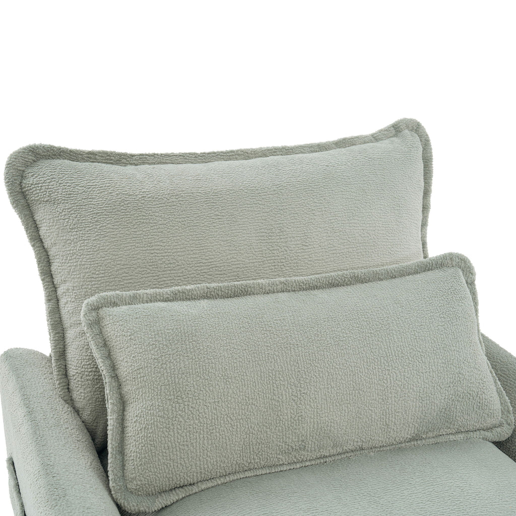 Modern Loveseat Sofa with Side Storage Pockets - Green, Beige, or Dark Gray