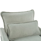 Modern Loveseat Sofa with Side Storage Pockets - Green, Beige, or Dark Gray