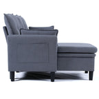 Reversible Chaise Sleeper Sectional Sofa with Storage - Cotton-Linen Upholstery