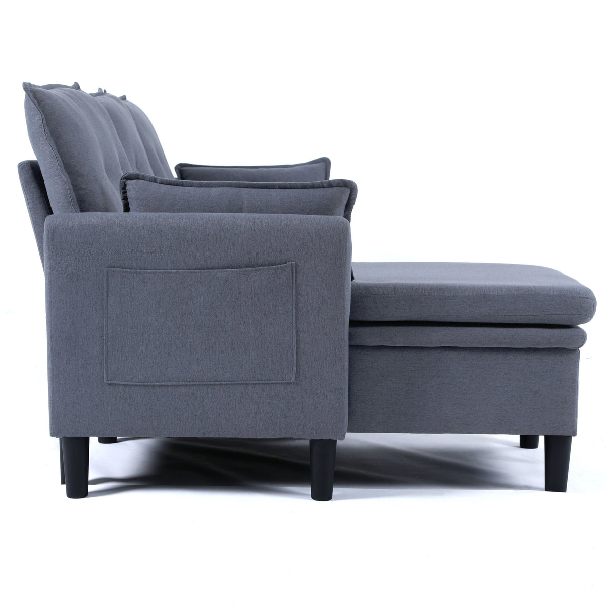 Reversible Chaise Sleeper Sectional Sofa with Storage - Cotton-Linen Upholstery