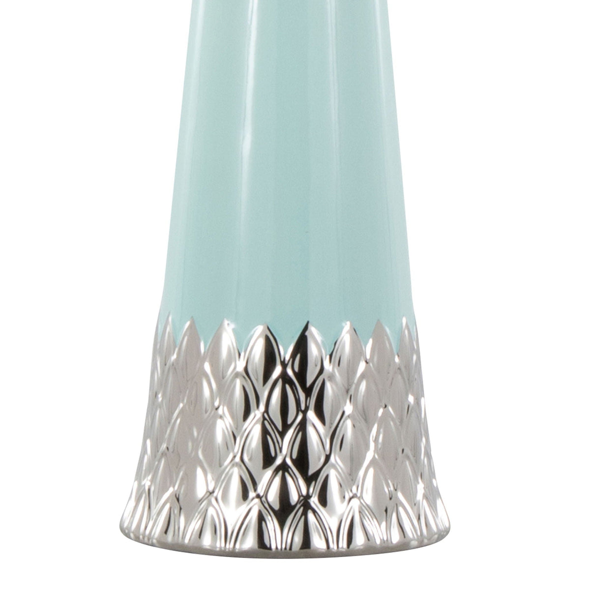 Contemporary Table Lamp with Ceramic Base - White, Blue, or Light Blue