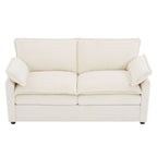 Modern Loveseat Sofa with Side Storage Pockets - Green, Beige, or Dark Gray
