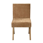 Zoey Dining Set with Rectangular Pedestal Table and Upholstered Chairs - Light Brown
