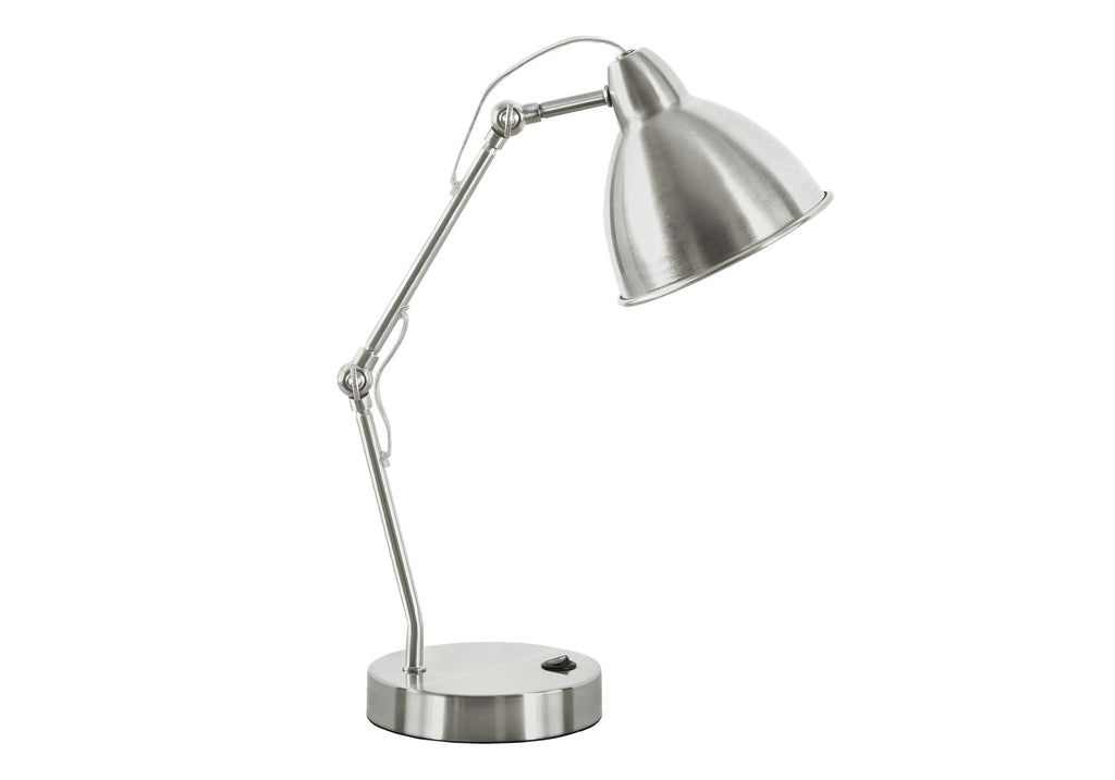 Modern Nickel Table Lamp with USB Port - Silver
