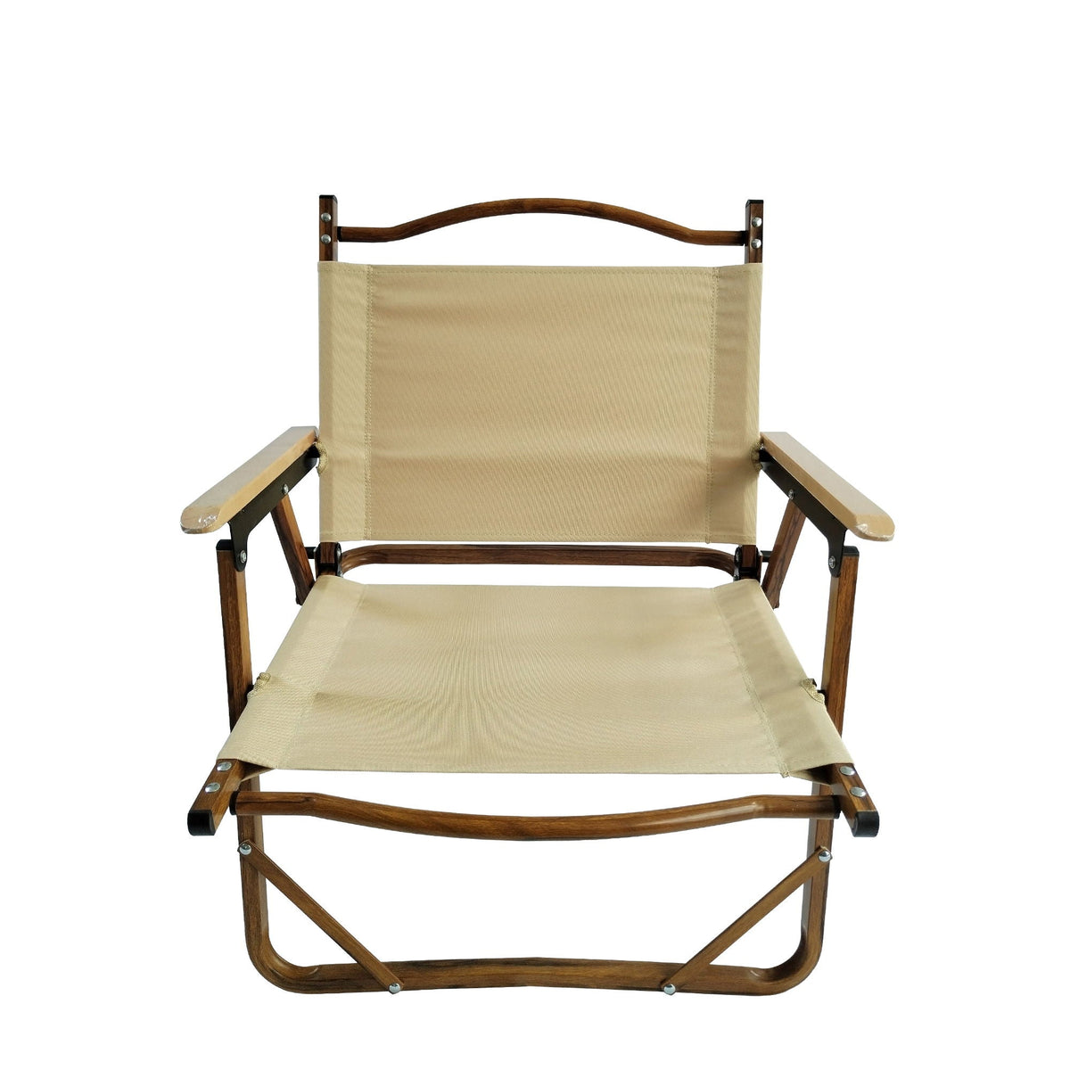 Foldable Portable Chair Set with Armrests - Brown