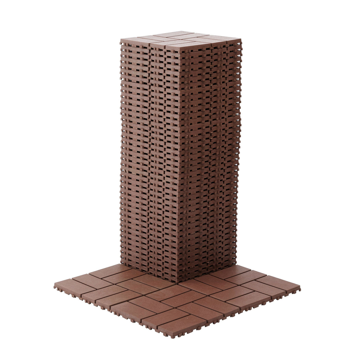 Interlocking Deck Tiles 44 Pack with Easy Installation - Dark Brown or Dark Gray