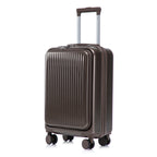 ABS Spinner Wheel Luggage Set with Cosmetic Case - Brown