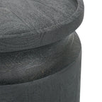 Black Wooden Cylinder Side Table