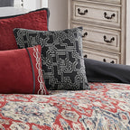 Sadler 9-Pc Burgundy & Blue Medallion Comforter Ensemble with Decorative Pillows - Multi