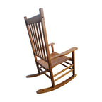 Balcony Porch Adult Rocking Chair with Solid Hardwood Frame - Available in Brown, Oak, or White