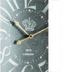 Large Vintage Rectangular Wall Clock with Numerals - White / Black