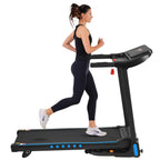 Incline Treadmill for Running & Walking with Hydraulic Folding - Black