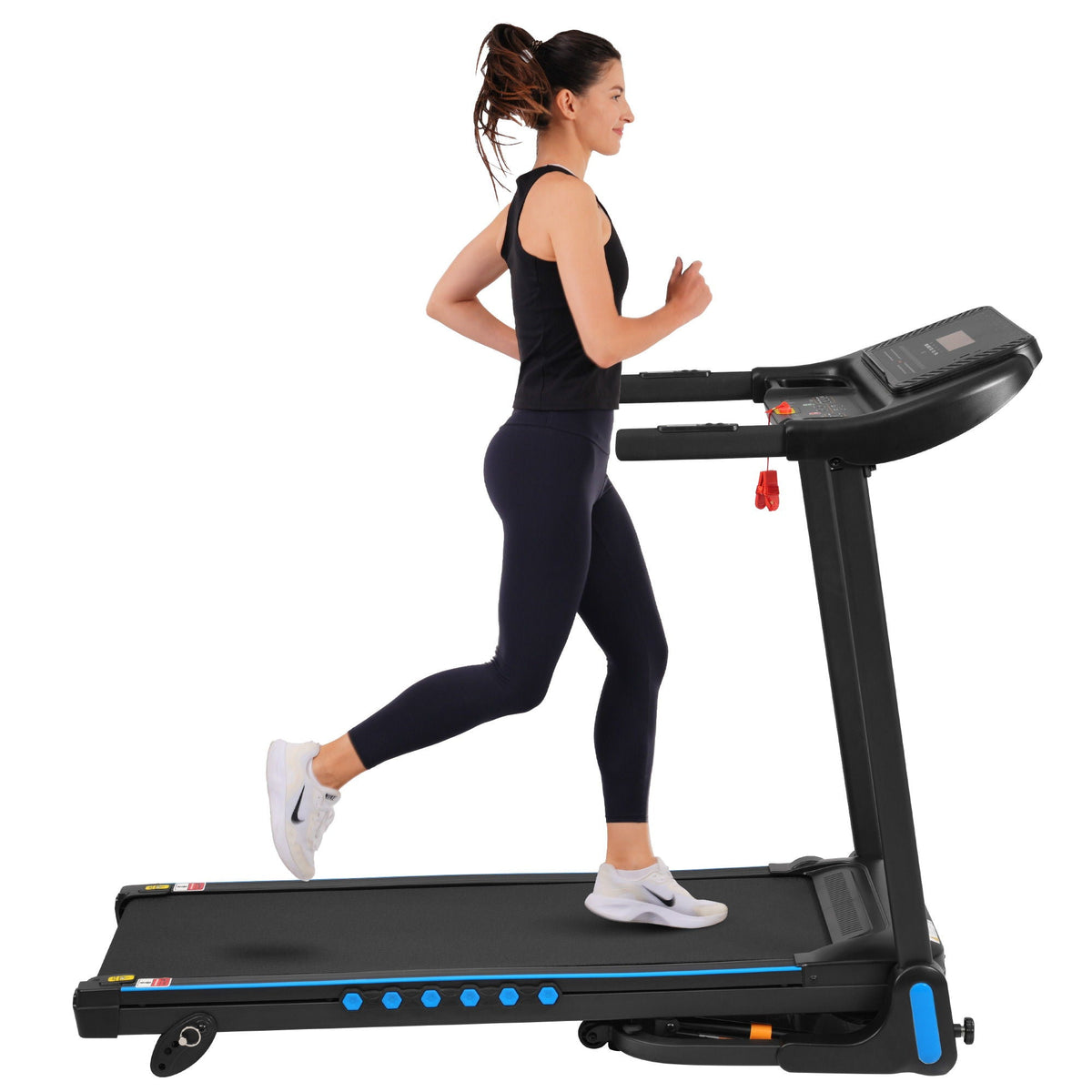 Incline Treadmill for Running & Walking with Hydraulic Folding - Black