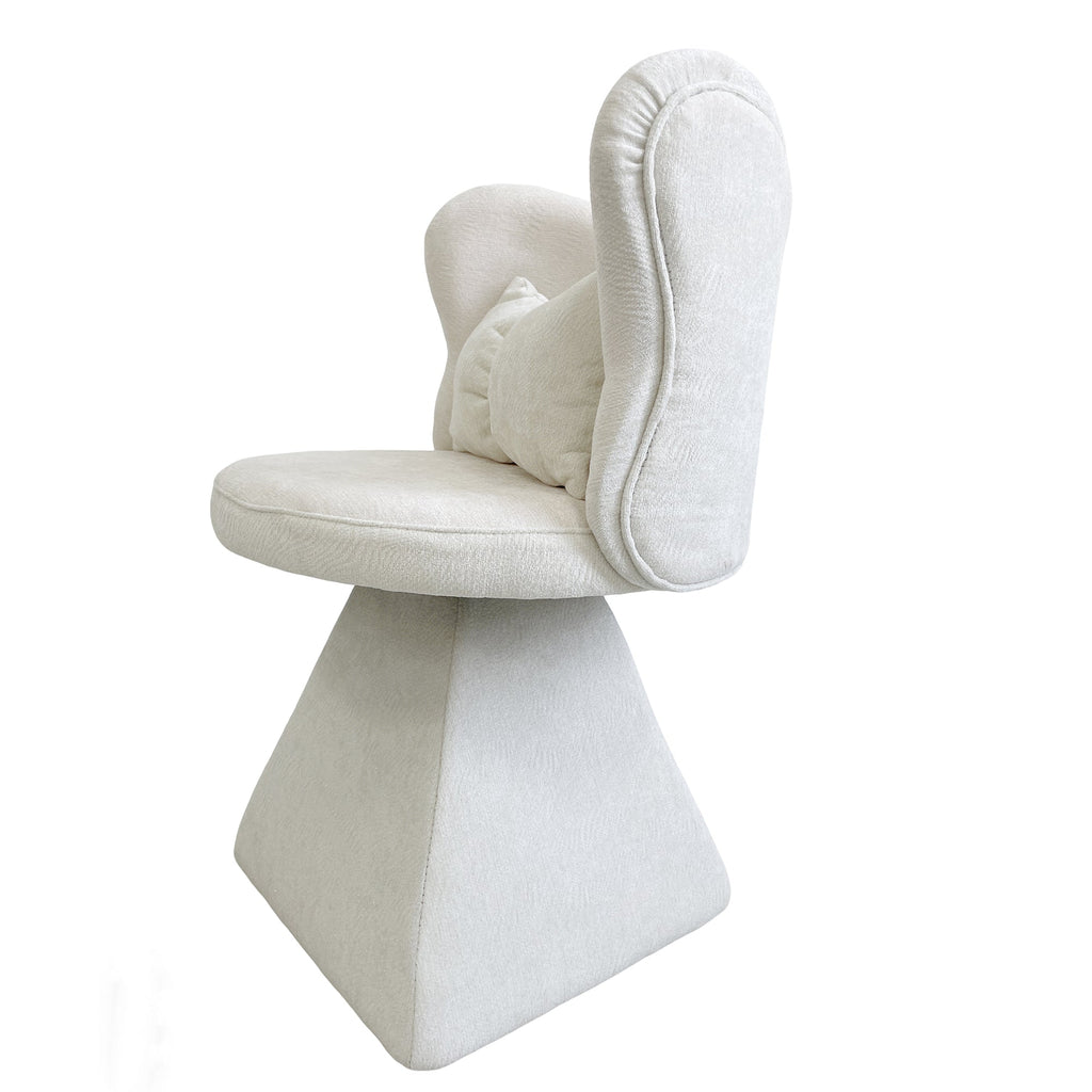 Vanity Chair with Butterfly Back with 360° Swivel - Chenille Velvet