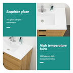 Premium Rectangular Vanity Top with Single Faucet Hole and Overflow - White