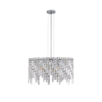 24" Round Silver Crystal Chandelier with K9 Crystals - Chrome