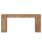 Extra Long Farmhouse Console Table with Solid Wood Construction - Light Brown or Dark Gray