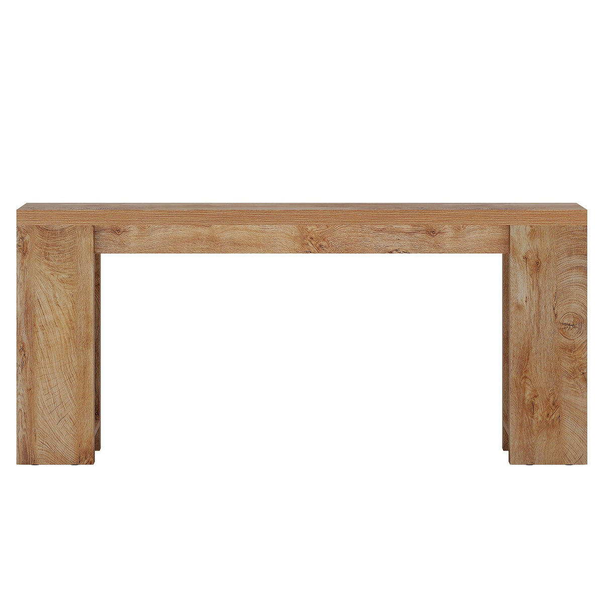 Extra Long Farmhouse Console Table with Solid Wood Construction - Light Brown or Dark Gray