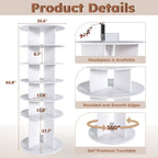 6 Tier Spinning Shoe Rack with 360° Revolving Organizer - White