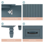 Bathroom Vanity With Sink and Drawers - Freestanding Solid Wood Cabinet