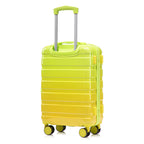 2-Piece Polycarbonate Spinner Wheel Luggage Set with Lock - Green & Yellow