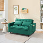 Convertible Velvet Sofa Bed with Storage Pockets - Multiple Colors