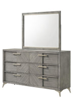 6 Drawer Dresser with Book Matched Veneers - Gray