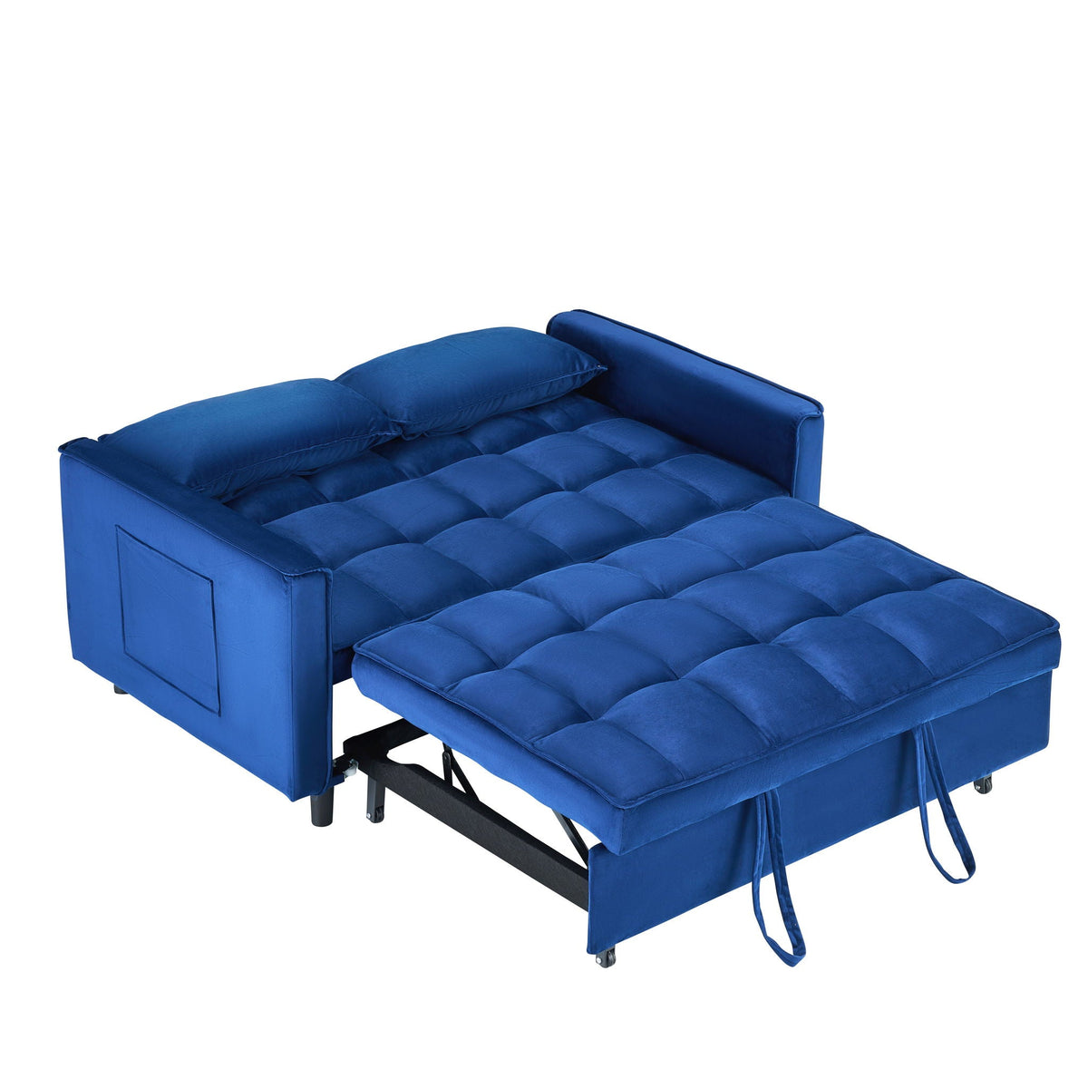 Convertible Velvet Sofa Bed with Storage Pockets - Multiple Colors