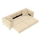 3-In-1 Convertible Sleeper Sofa Set with Deep Seat & Movable Ottoman - White, Beige, Gray