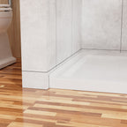 Anti-Slip Shower Base with Center Drain - White