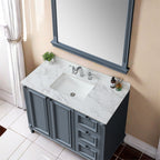 Elegant Sintered Stone Bathroom Vanity Top with Rectangular Undermount Ceramic Sink - White