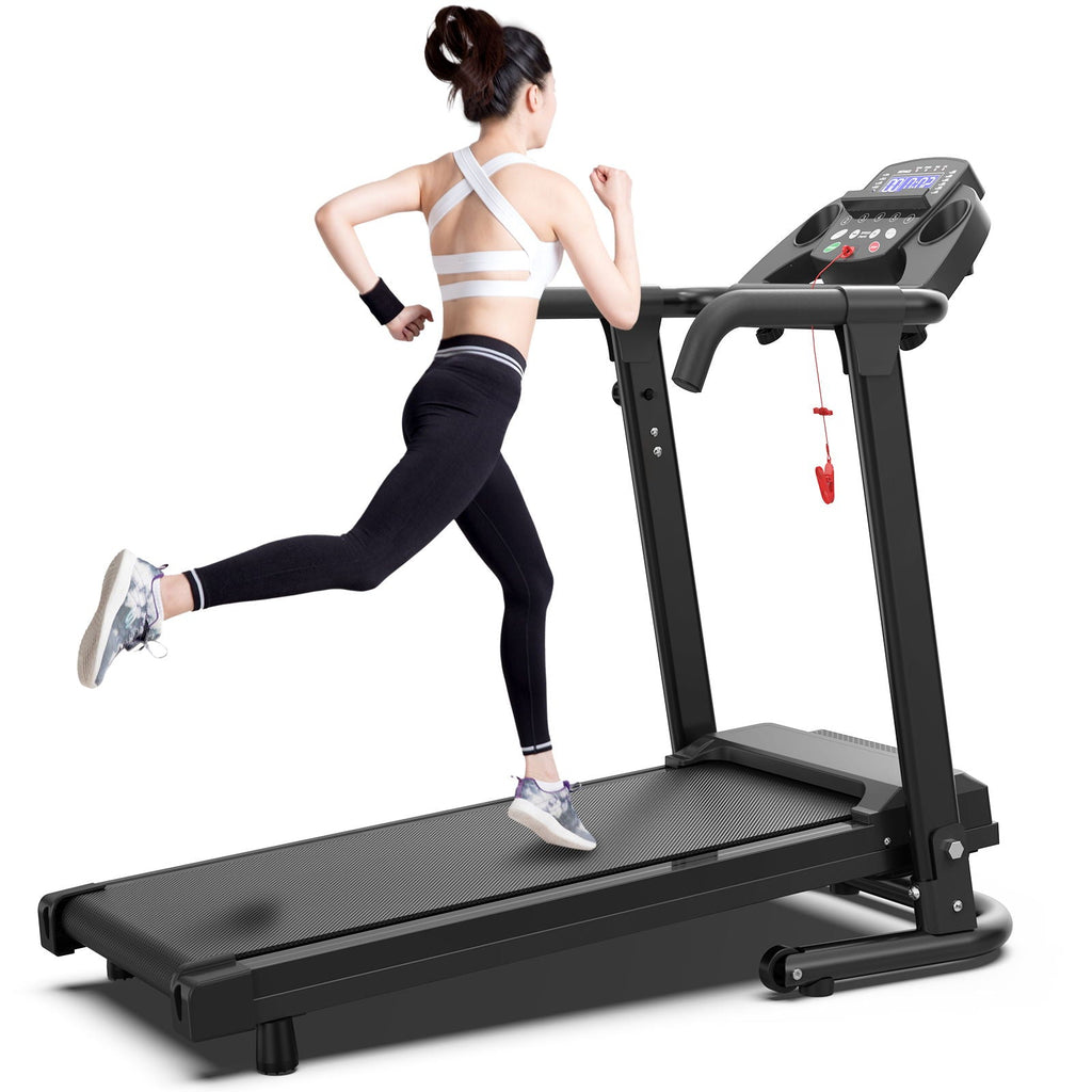 2.5Hp Portable Treadmill with Handles, App Control & LED Display - Black