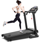 2.5Hp Portable Treadmill with Handles, App Control & LED Display - Black