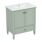 Freestanding Vanity with Drawer & Soft Close Doors - Green or White
