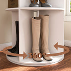 6 Tier Spinning Shoe Rack with 360° Revolving Organizer - White