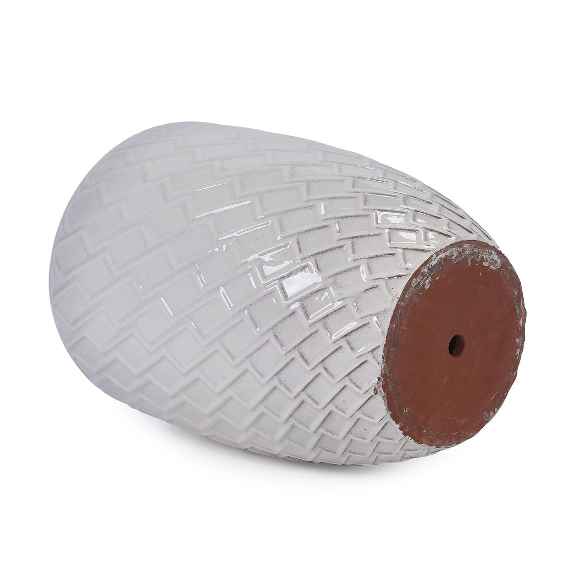 Ceramic Planter with Drainage Hole - White or Light Blue