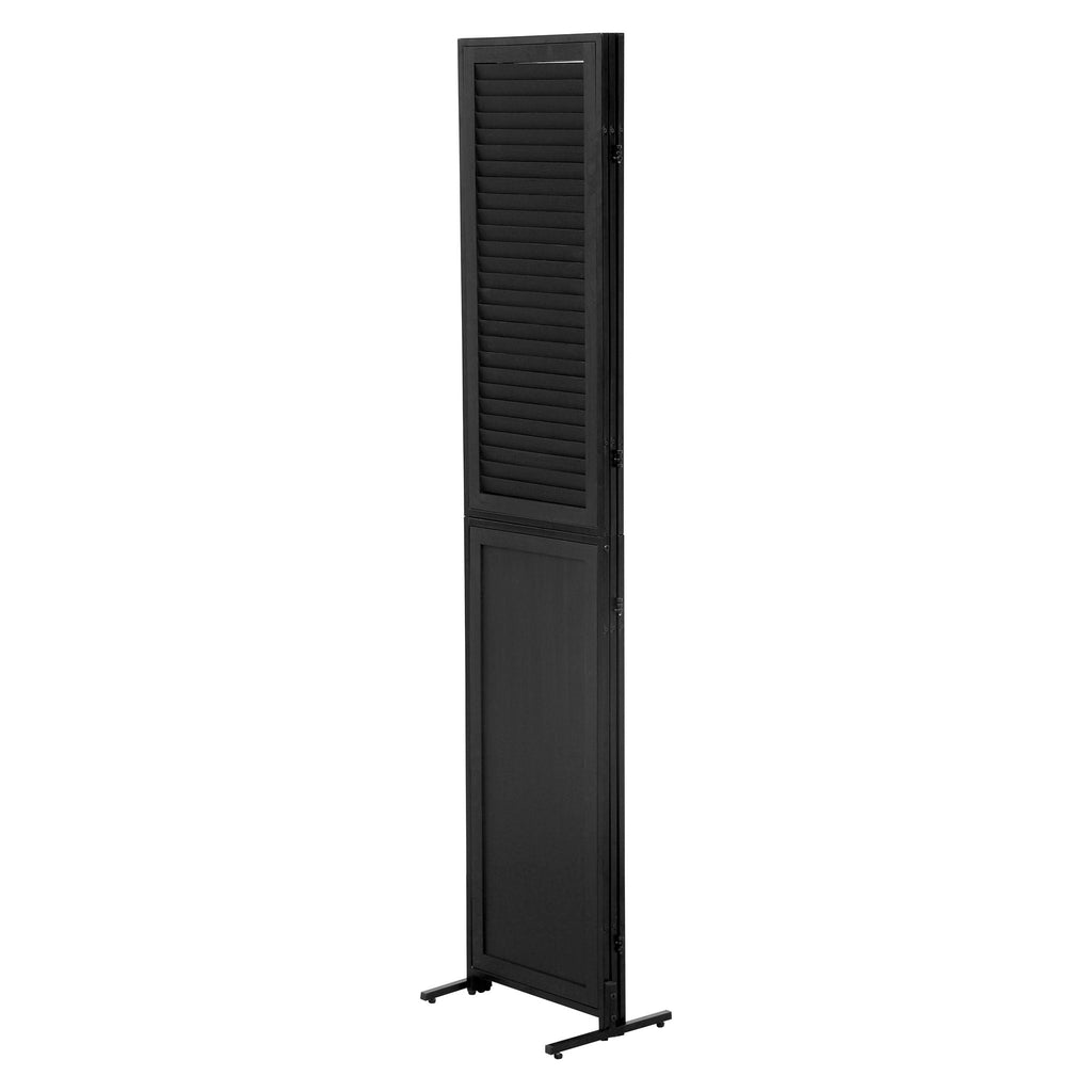 Rustic 3 Panel Room Divider with Metal Frame - Black or Light Brown