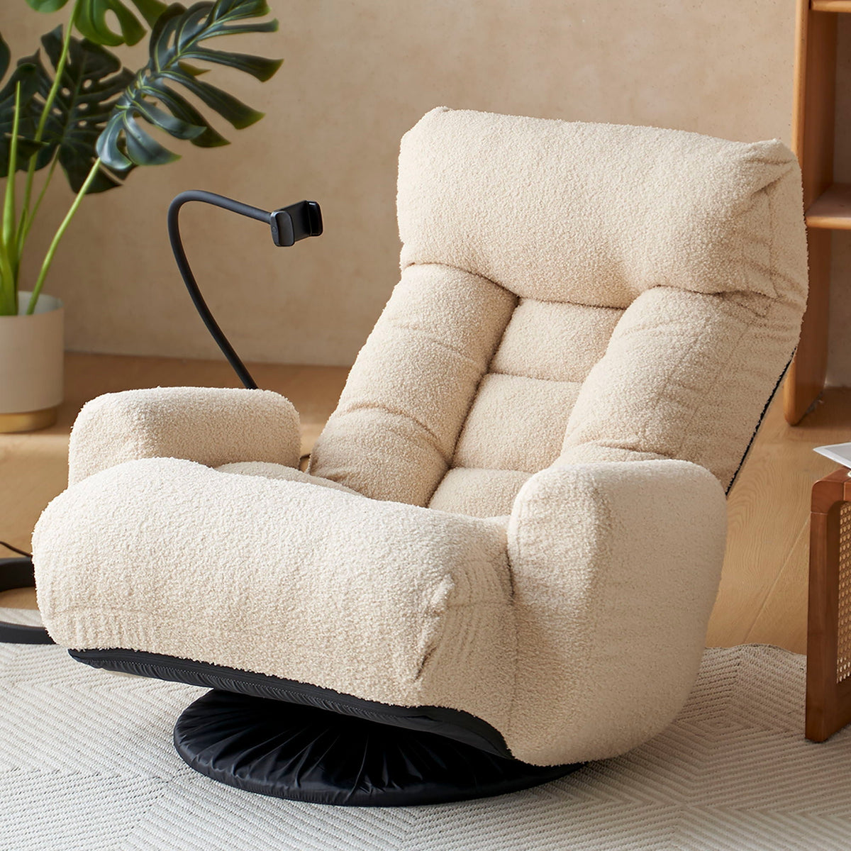 Adjustable Swivel Lounge Chair with 360° Rotating Seat and Headrest Support - Multiple Colors