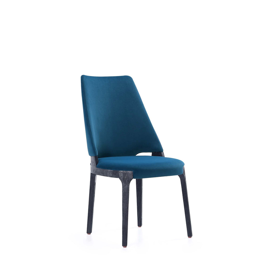 Kara Dining Chair Set of 2 with Solid Beech Wood Frame – Blue or Gray
