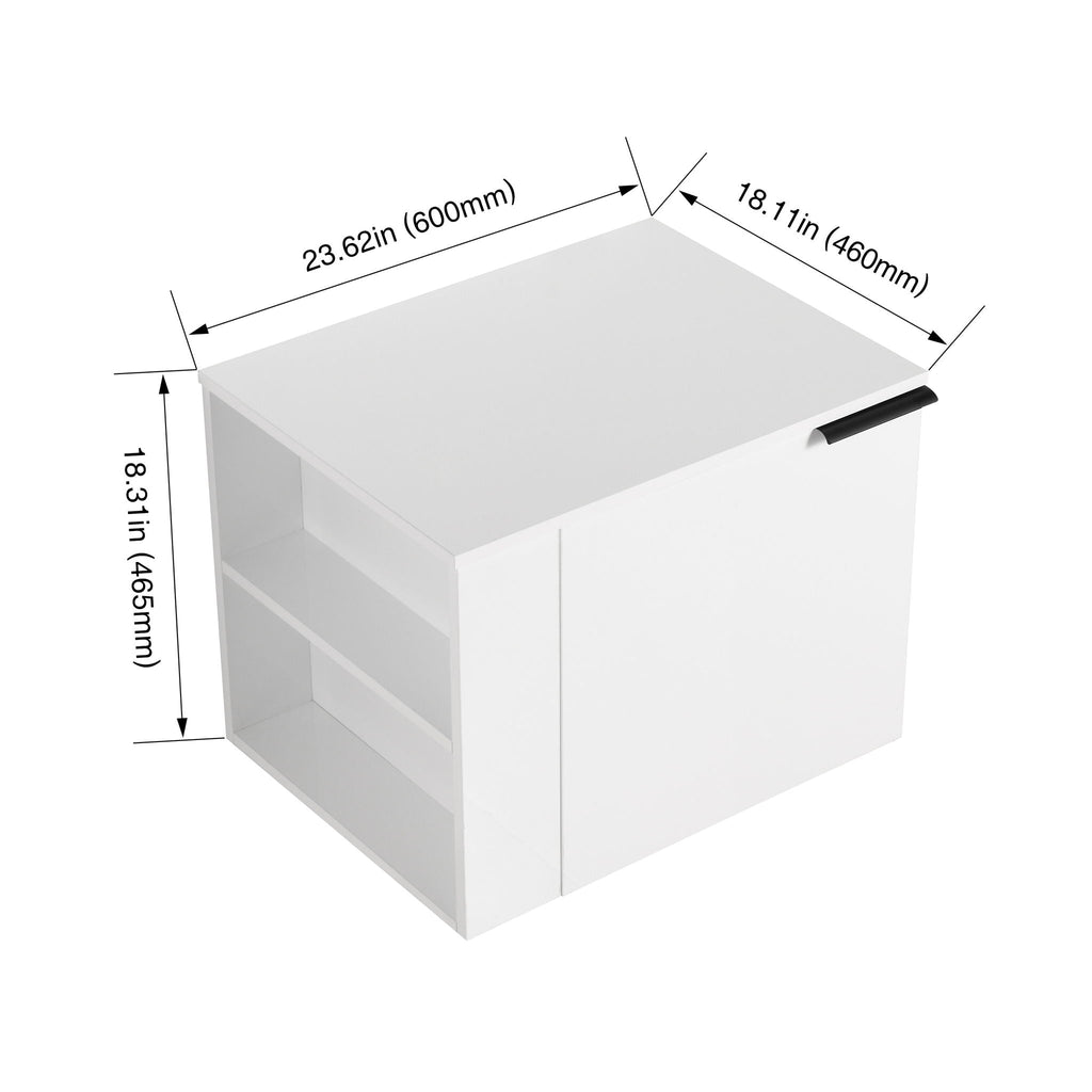 Modern Bathroom Vanity with Side Storage - Light Brown or White