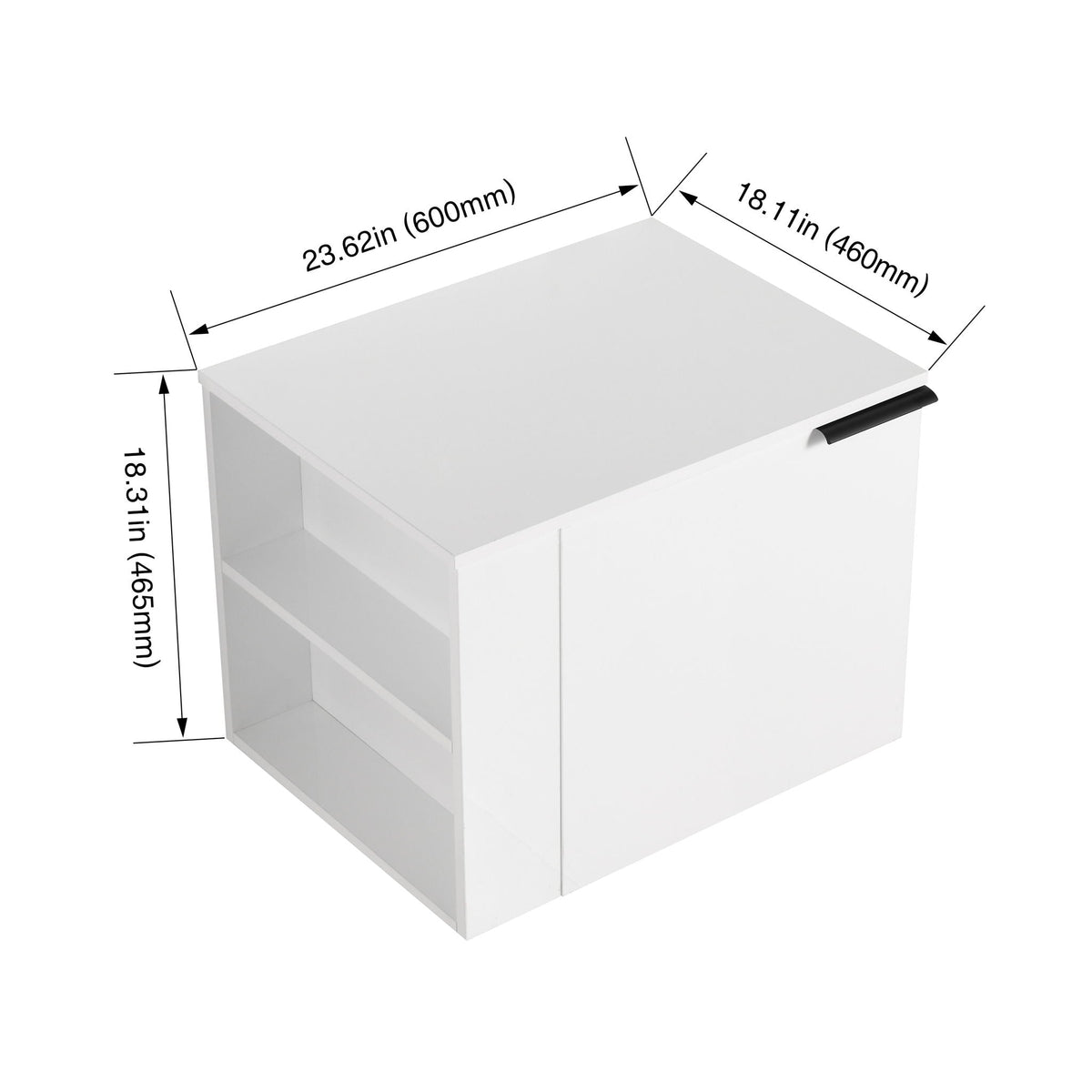 Modern Bathroom Vanity with Side Storage - Light Brown or White