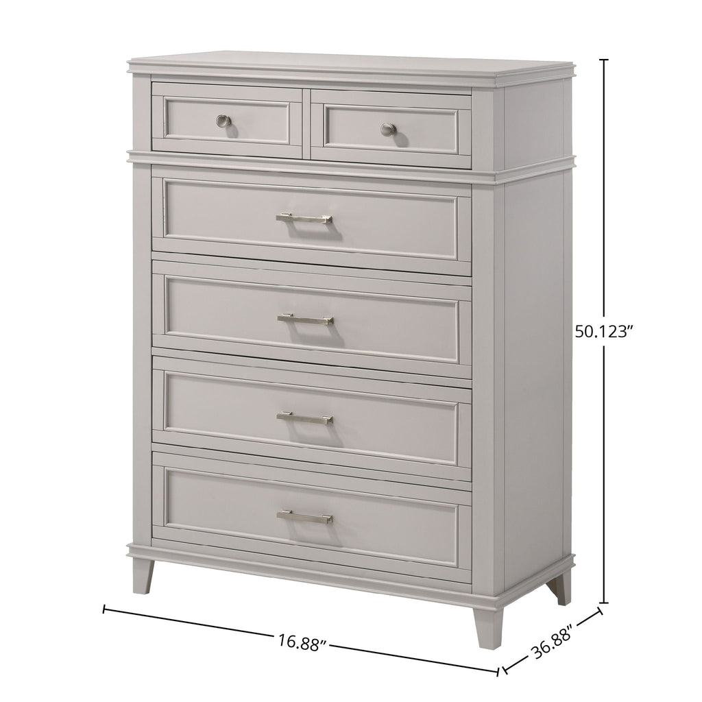 5 Drawer Chest with Ample Storage - White or Gray