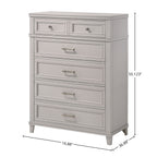 5 Drawer Chest with Ample Storage - White or Gray