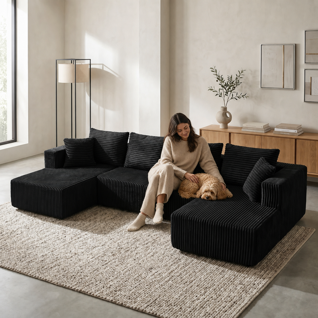 132.1 Inch Modular Sectional Sofa with Double Chaise
