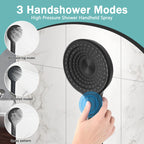 Matte Black Concealed Shower System with Dual Control Valve - Matte Black