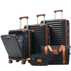 Deluxe 5-Piece Hard-Side Luggage Set with USB and TSA Locks - Multiple Colors